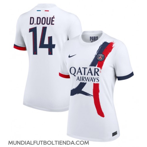 Camiseta Paris Saint-Germain Desire Doue #14 Segunda Equipación Replica 2024-25 para mujer mangas cortas